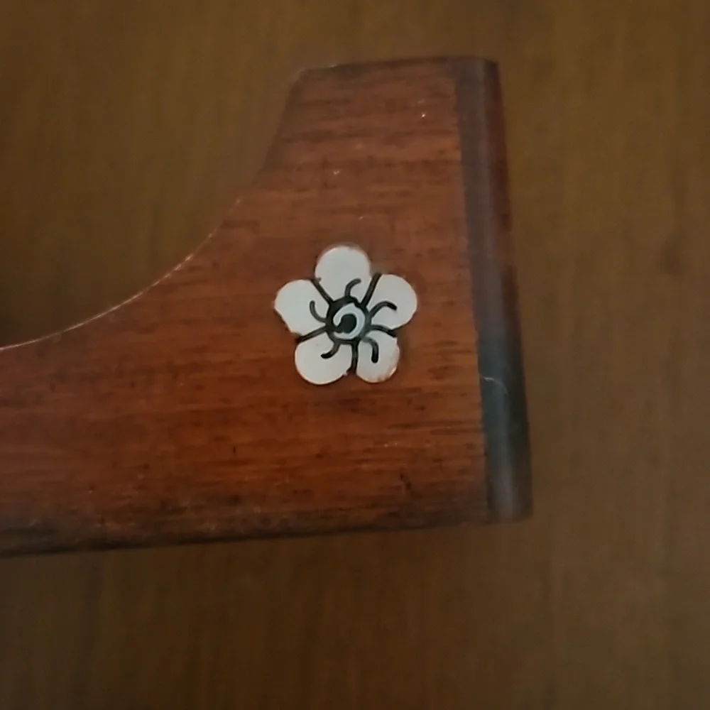 Vintage 1960s Set of Six Mother of Pearl Japanese Lady Floral Coaster Set
